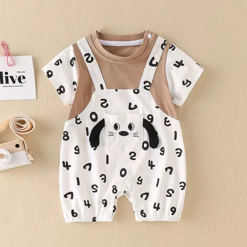 

Baby Romper Summer Baby Clothes Short-Sleeved Super Cute Thin Crawling Clothes Baby Boy Summer Clothes