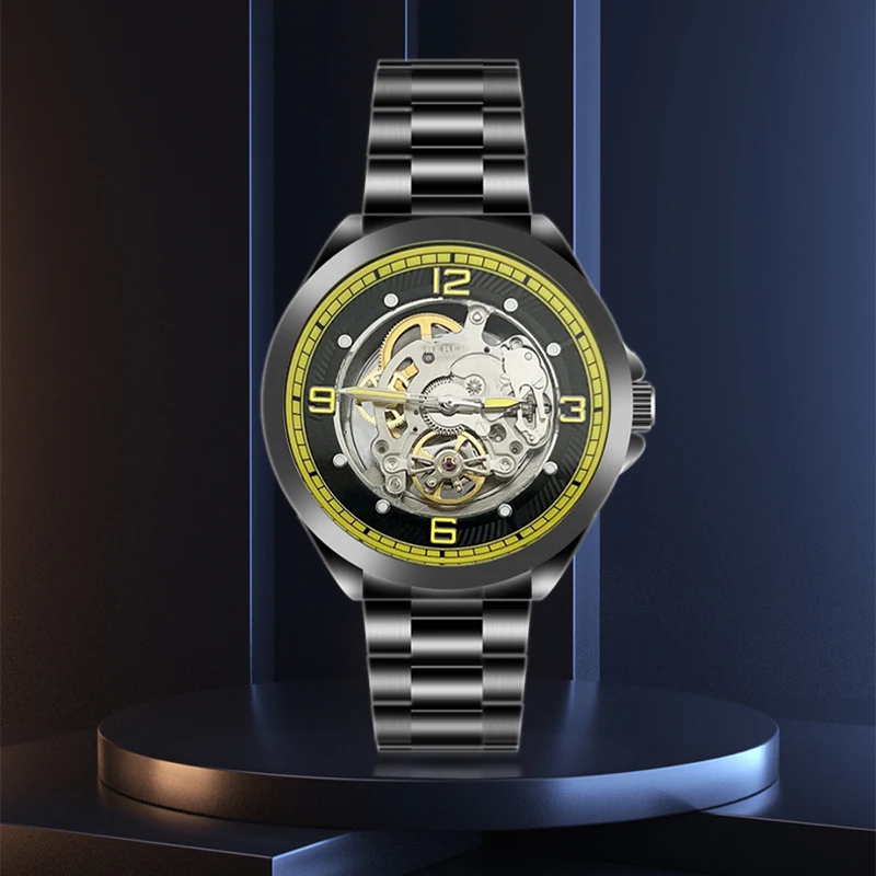 

Berea Sports Men Mechanical Wristwatch Fashion Male Luxury Automatic Watch for Men Stainless Steel 5ATM Waterproof Clock EP-5455