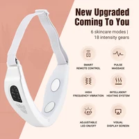 EMS Face Slimming Device Double Chin V Shape Lift Belt 5 Color Lights Hot Compress Face Vibration Massager With Remote Control 2