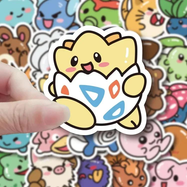Cartoon Stickers Kawaii Anime Pokemon Stickers Pikachu Decals DIY for Laptop Luggage Skateboard Phone Kid Toy Gift 50PCS