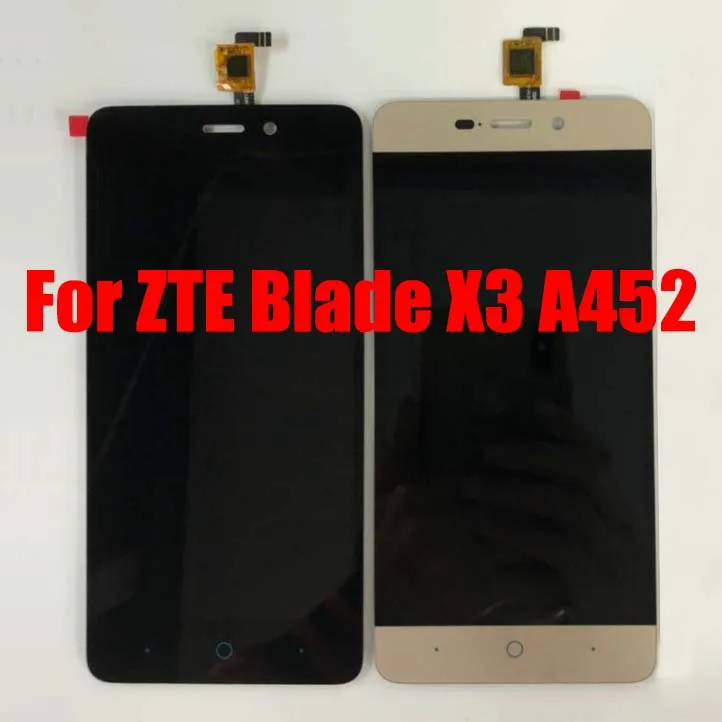 

ЖК-дисплей 5 дюймов для ZTE Blade X3 D2 T620 A452, экран Pantalla с сенсорным экраном, дигитайзер, сенсор в сборе, замена