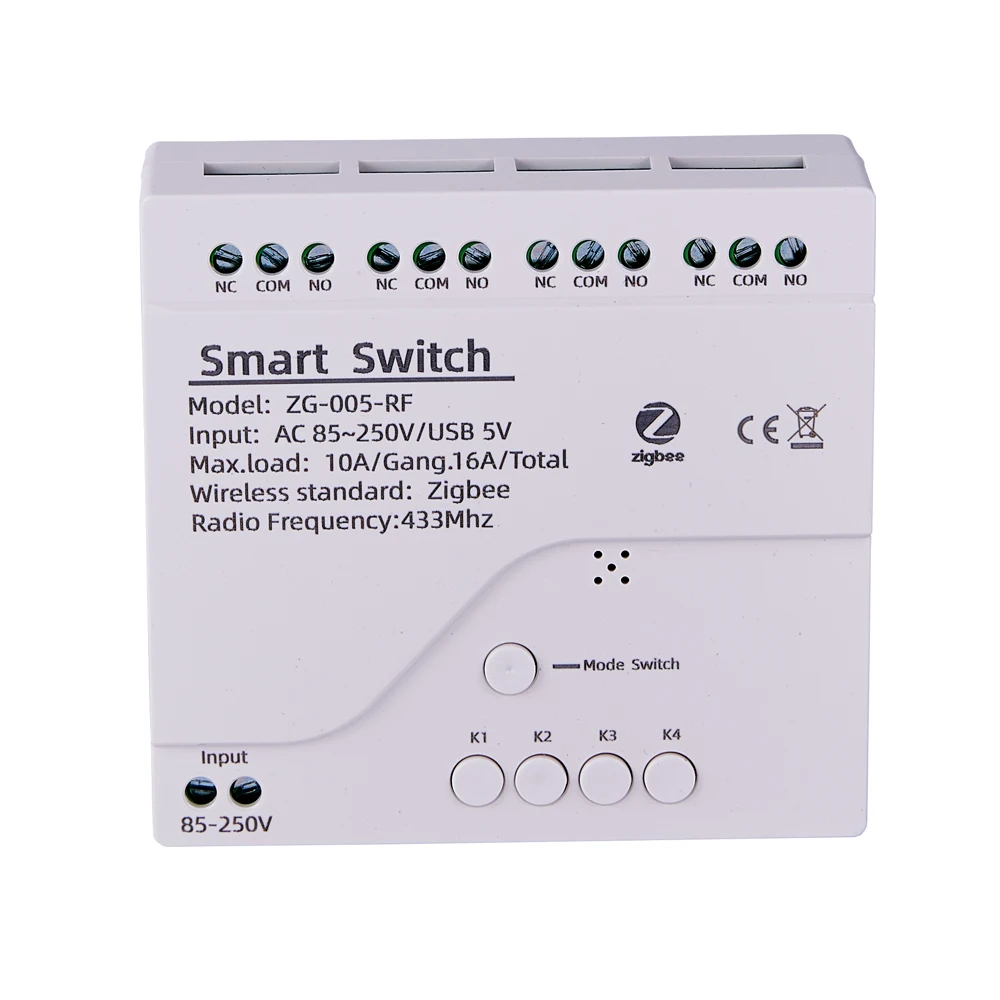 4CH Tuya Zigbee Smart Light Switch Module 85-250V 12V Relay Smart Home APP Remote Control Works Gateway Alexa Google Assistant