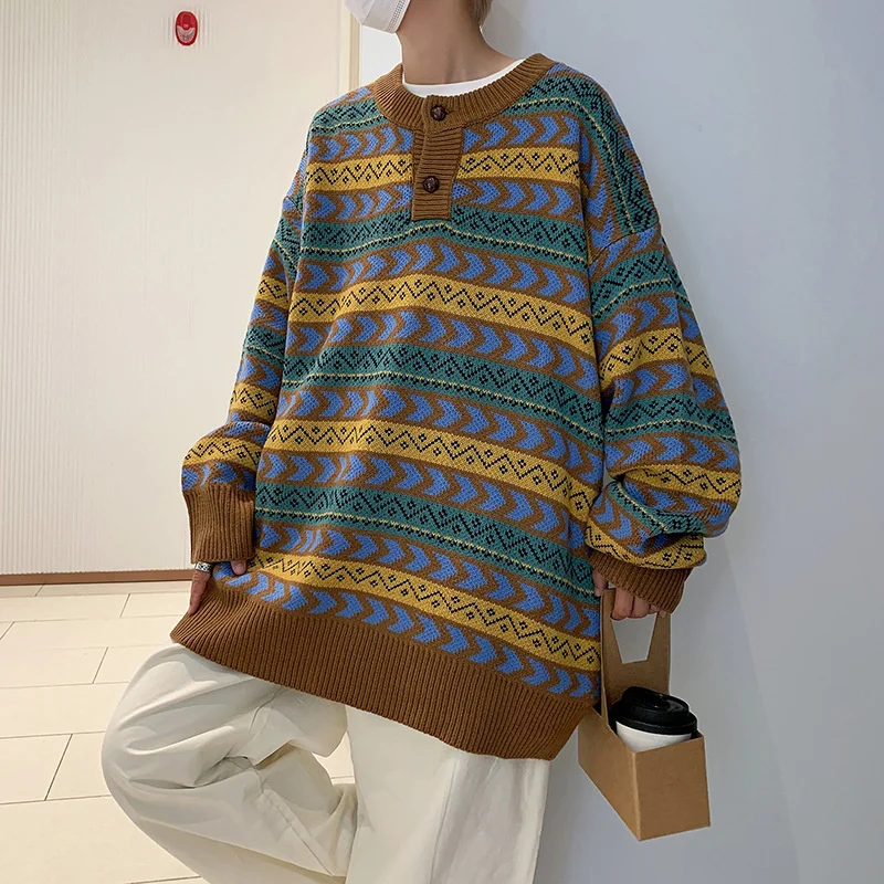 

Christmas Knitted Sweater For Men Y2K Clothing Harajuku Fashion Male Sweaters Pullovers Retro Clothes Knitwear 2XL jumpers