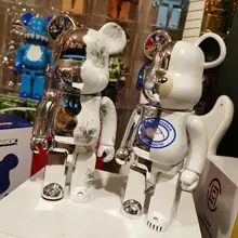 Bearbricks 400% 1000 Cyberpunk Daft Punk Joint Bright Face Violence Bear Collection Ornament Gloomy Bear Statue Model Decoration