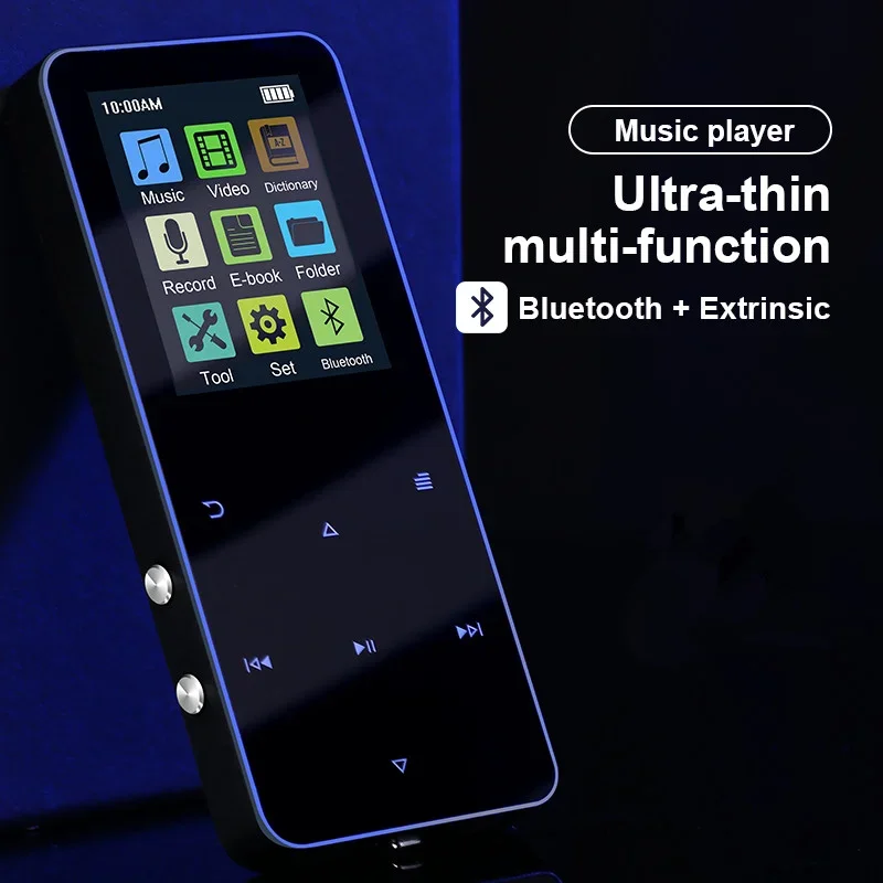 1.8 Inch Metal Touch MP3 MP4 Music Walkman Player Bluetooth 5.0 FM Radio Alarm Clock Pedometer E-Book Built-in Speaker Audio New