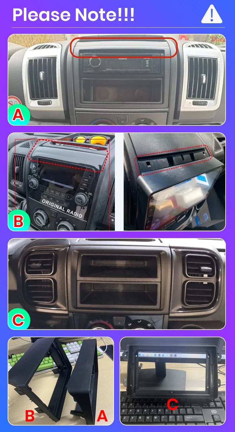 Für Fiat Ducato Peugeot Boxer 2 Citroen Jumper 2 2006 - 2023 CarPlay für Apple Android Auto Auto Radio GPS multimedia Stereo – Detail 1