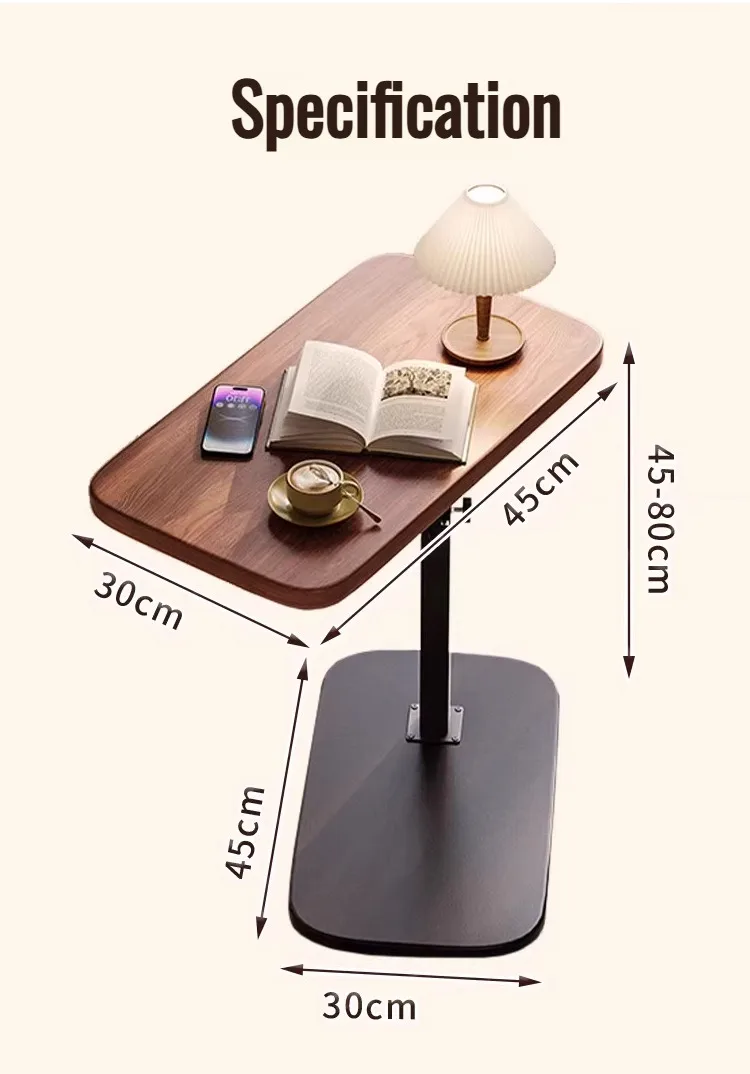 Adjustable Liftable Coffee Table - Rotating Foldable Sofa Side Table with Storage
