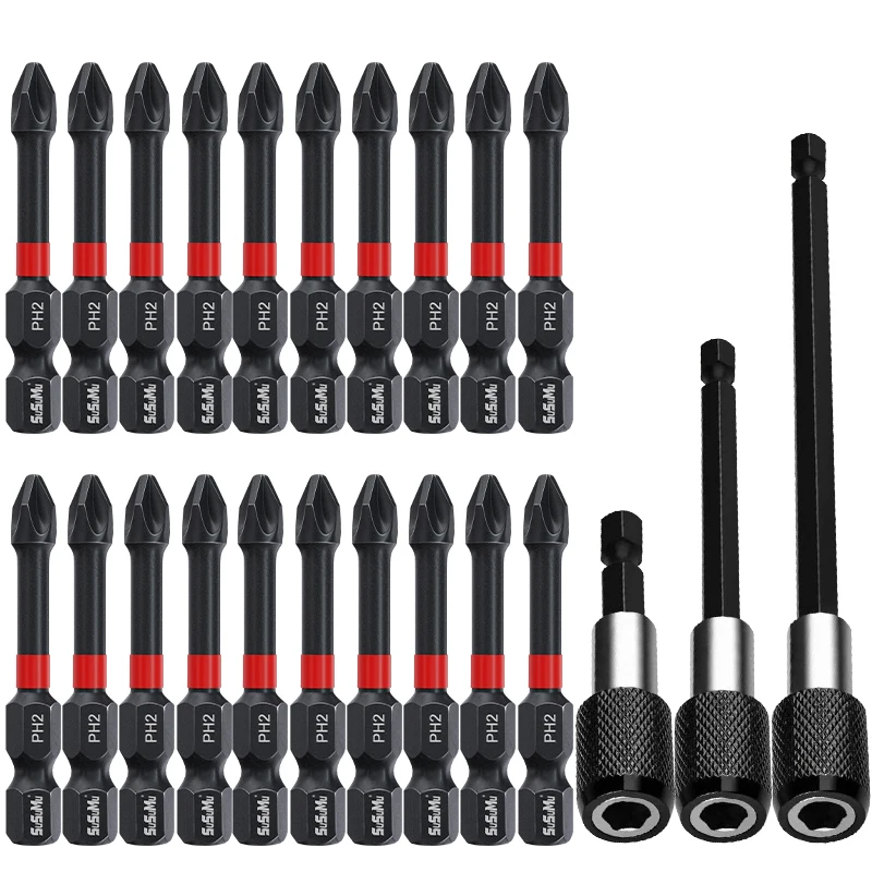 39Pcs Screwdriver Bit Set Strong Torque Screwdriver Impact Driver Bit Set Non-Slip Magnetic Batch Head Impact Screw Driver Bit