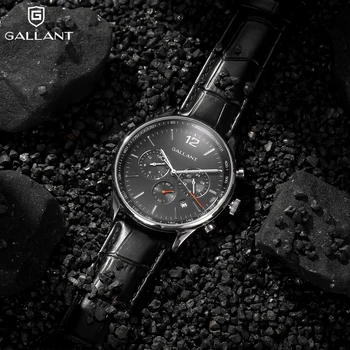 남성용 럭셔리 쿼츠 시계, 가죽 스트랩, 듀얼 타임, 멀티 다이얼, 방수 손목 시계