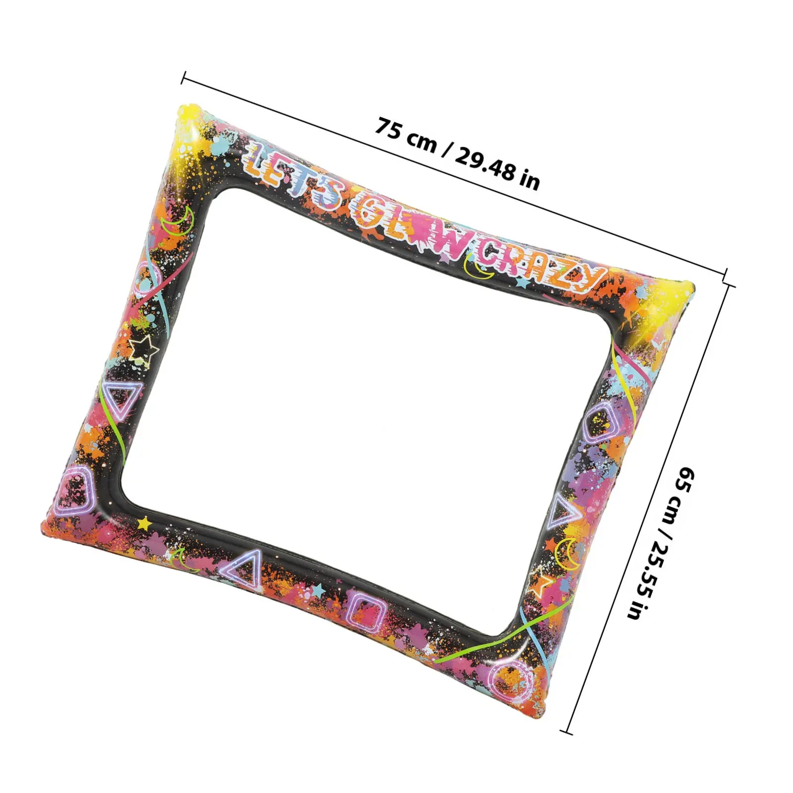 빛나는 풍선형 사진 프레임 75x65cm 야광 생일 파티 소품 셀카 프레임 용품 액세서리