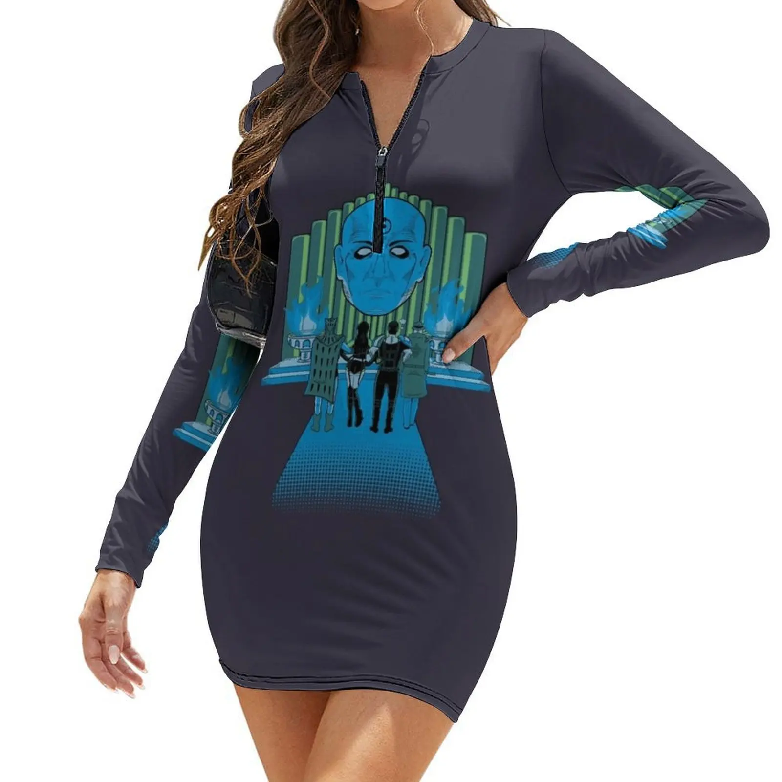 

White Watchmen Of Oz Long-Sleeve Bodycon Dress Woman's evening dress summer clothes for women women's evening dress 2024