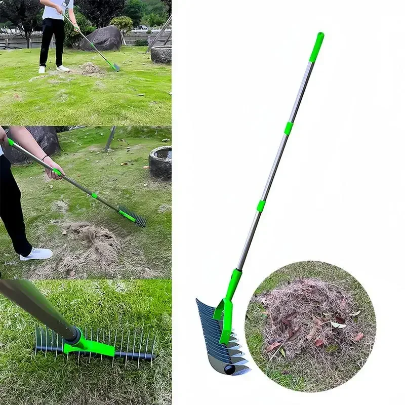Thatch Rake Home Gardening Lawn Tools Farming Garden Rake Lawn Grass Hay Rakes Deciduous Soil Pine Rakes Gardening Farm Tools