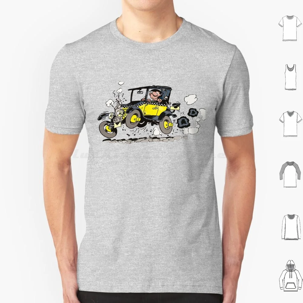 Gaston Goof In Auto T Shirt Cotone Uomo Donna Stampa Fai Da Te Guus Lagaffe Flater Guust Valentin Andre Magazine Cartoon Strip Boek Book