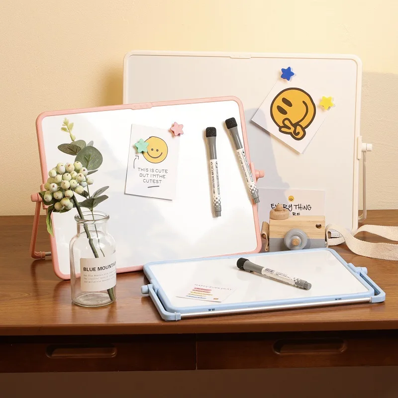 

Funi Ft-8638 Desktop Small Whiteboard Magnetic Double Sided Writing Board Erasable Office Writing Stand Style Small Blackboard