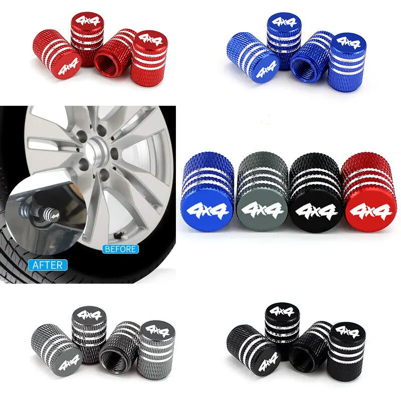 

4x 4x4 Wheel Tire Valve Stem Air Caps for Tundra 4Runner Tacoma Silverado Ram Car Accessories