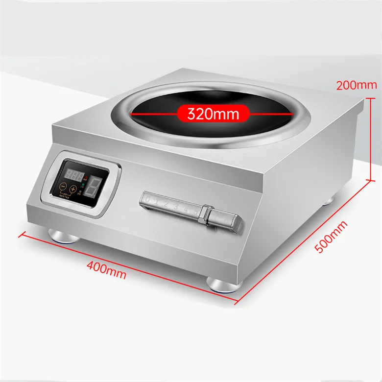 Concave Furnace Magnetron 5000W High Power Wide Cooking Stove Electric Wok Range Kitchen Station Commercial Induction Cooker