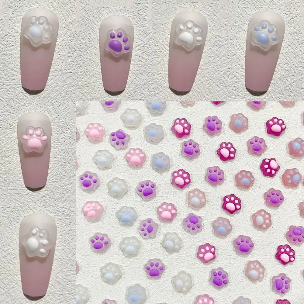 

10 шт., подвески для ногтей в виде кошачьей лапы