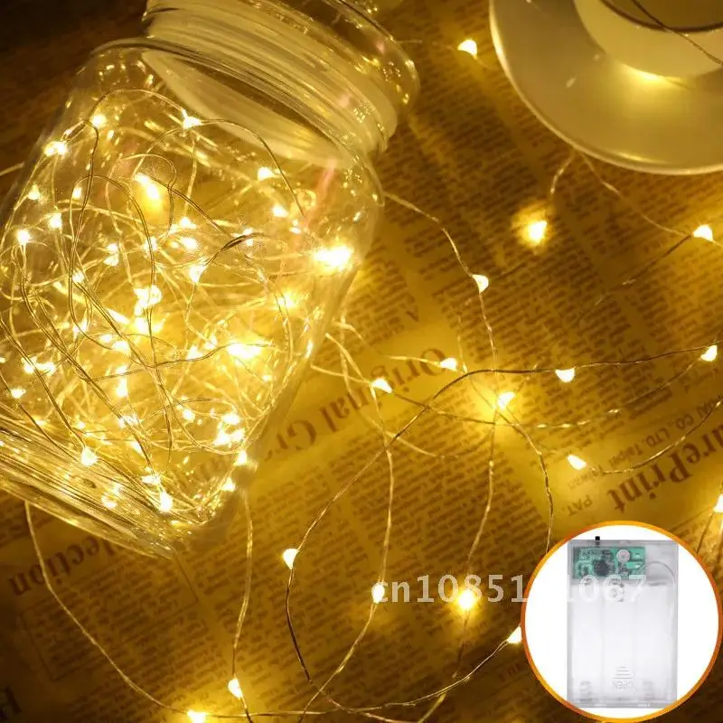 

Home Wedding Decoration Copper Wire Battery Box Valentine's Day Garland Fairy String Light Party Decoration