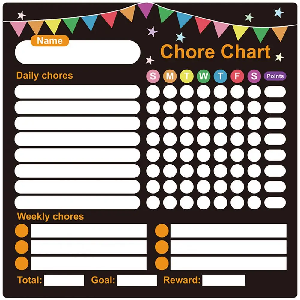 Kid Goal Achievement Chart 3pcs Magnetic Whiteboard Set with Pen Eraser Stain-resistant Surface Kid Reward Board Rubber for Home