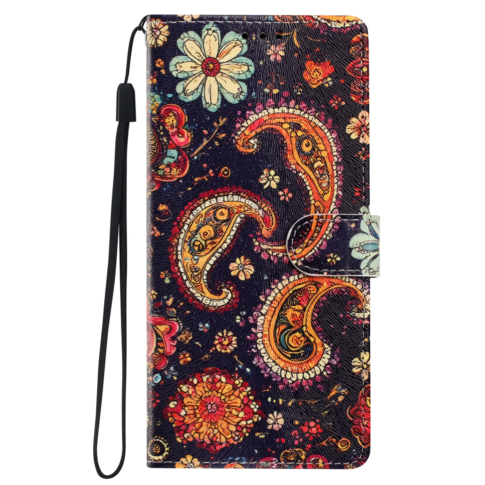 Elegant Leather Flip Wallet Phone Case with Book-Style Cover