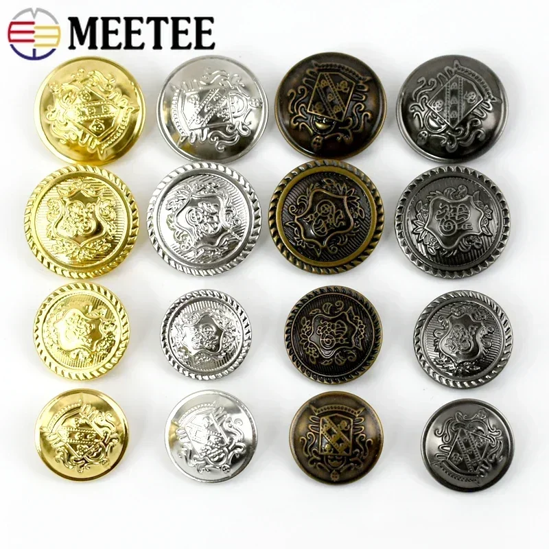 LIBERGA 10 stuks metalen knopen met schacht, zilveren rand decoratieve, modieuze vierkante naaiknoppen voor kleding, vesten, jas, ambachtelijke