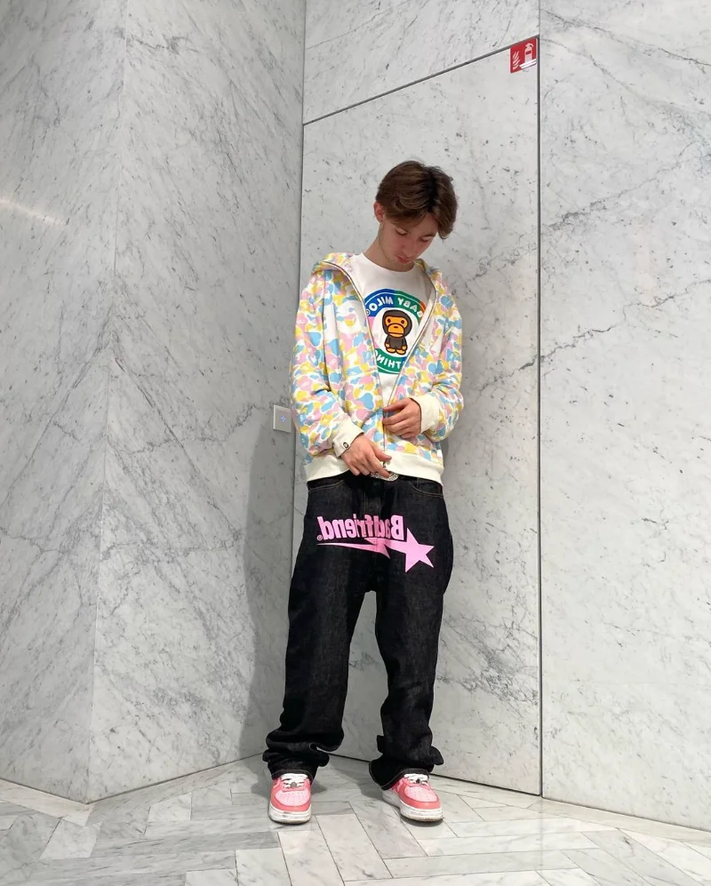 Y2K ĳ־  Trousers2023 μ   ƮƮ Ʈ   ٸ û      Ʈ