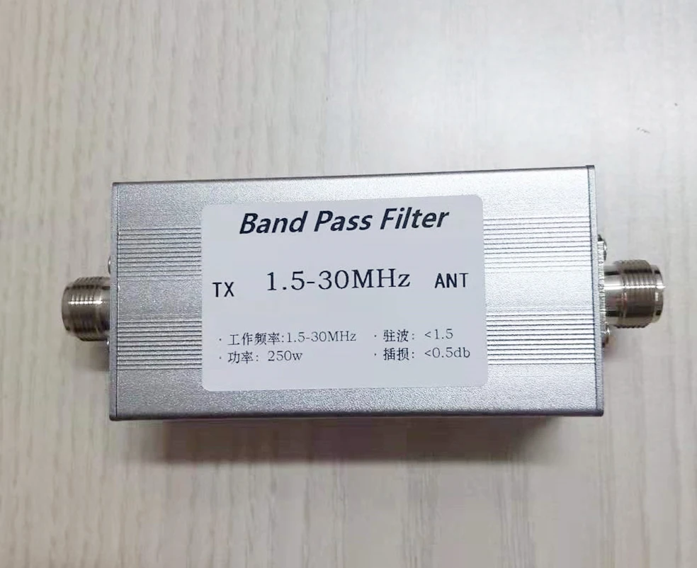 

Фильтр для коротких волн bandpass BPF 1,5-30 МГц 250 Вт N женское сиденье с защитой от помех