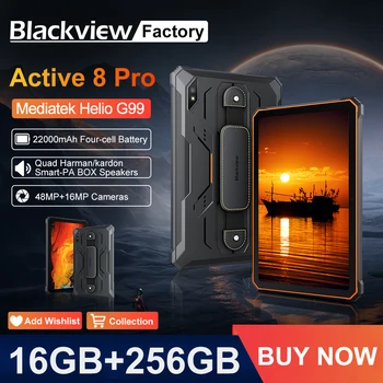 Blackview Active 8 Pro Rugged Tablet 10.36" Display Helio G99 16GB+256GB 22000mAh 48MP+16MP Android 15 4G LTE WiFi 33W Tablet PC 1
