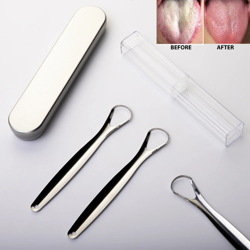 1pc Dental Care Stainless Steel Tongue Scraper Oral Cleaner Dentist