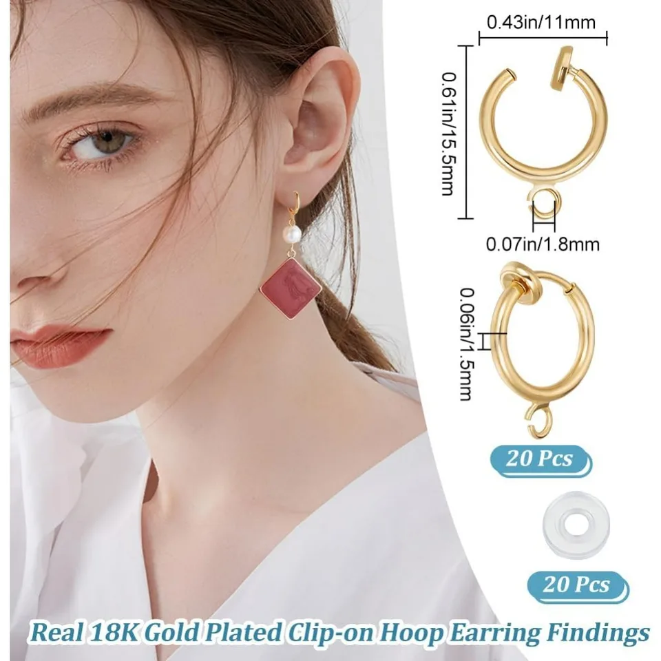 Beebeecraft Clip Per Orecchini In Argento Sterling 925 - 8 Pezzi Per Creazione Gioielli, Orecchini Non Forati, Fai Da Te
