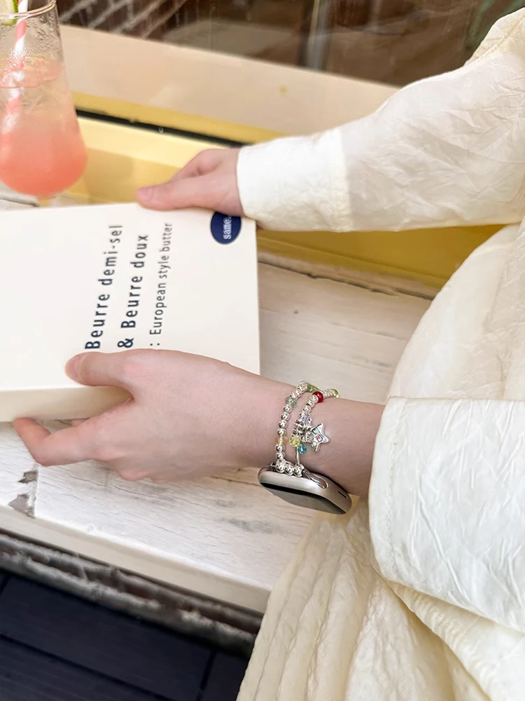 Elasticity Heart Band Metal Bracelet Strap