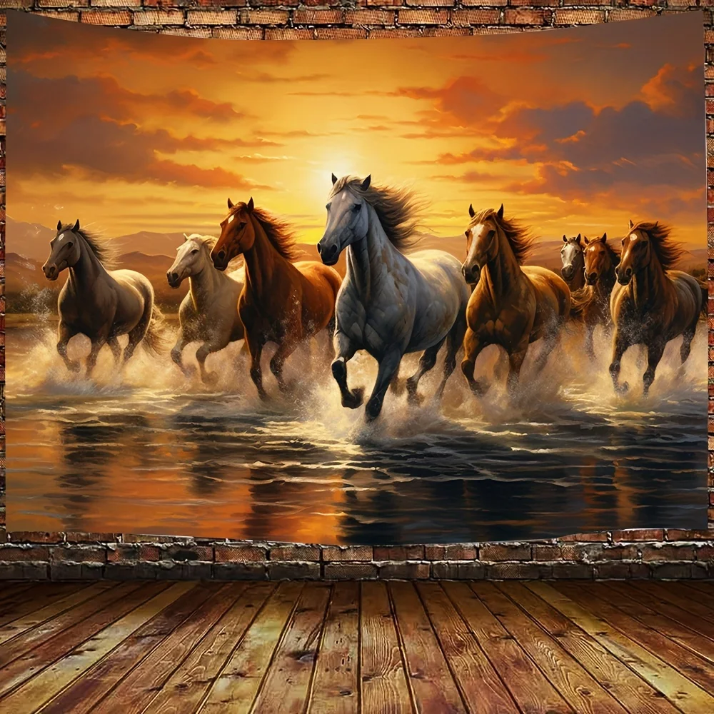 Tapestry Decorations Thousands of Horses Galloping Mean Good Home Room Living Room Bedroom Wall Tapestry Home Decoration Living Decoration