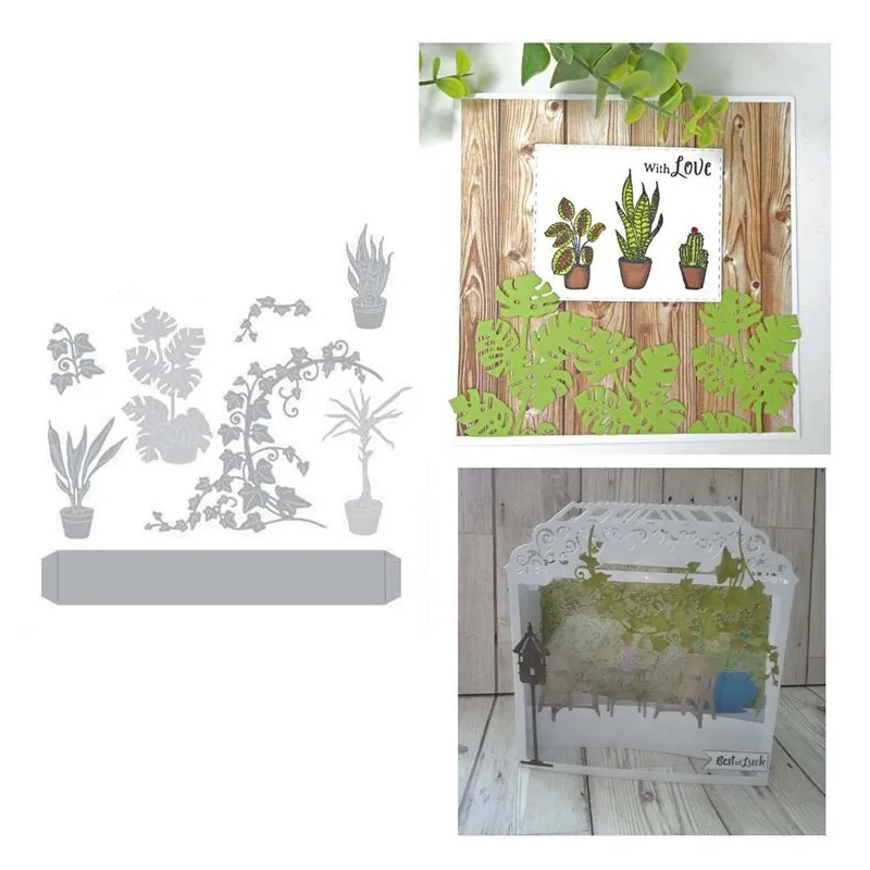 

Plant Decoration 2022 New Metal Cutting Dies and Scrapbooking For Paper Making Embossing Frame Card Craft No Stamps