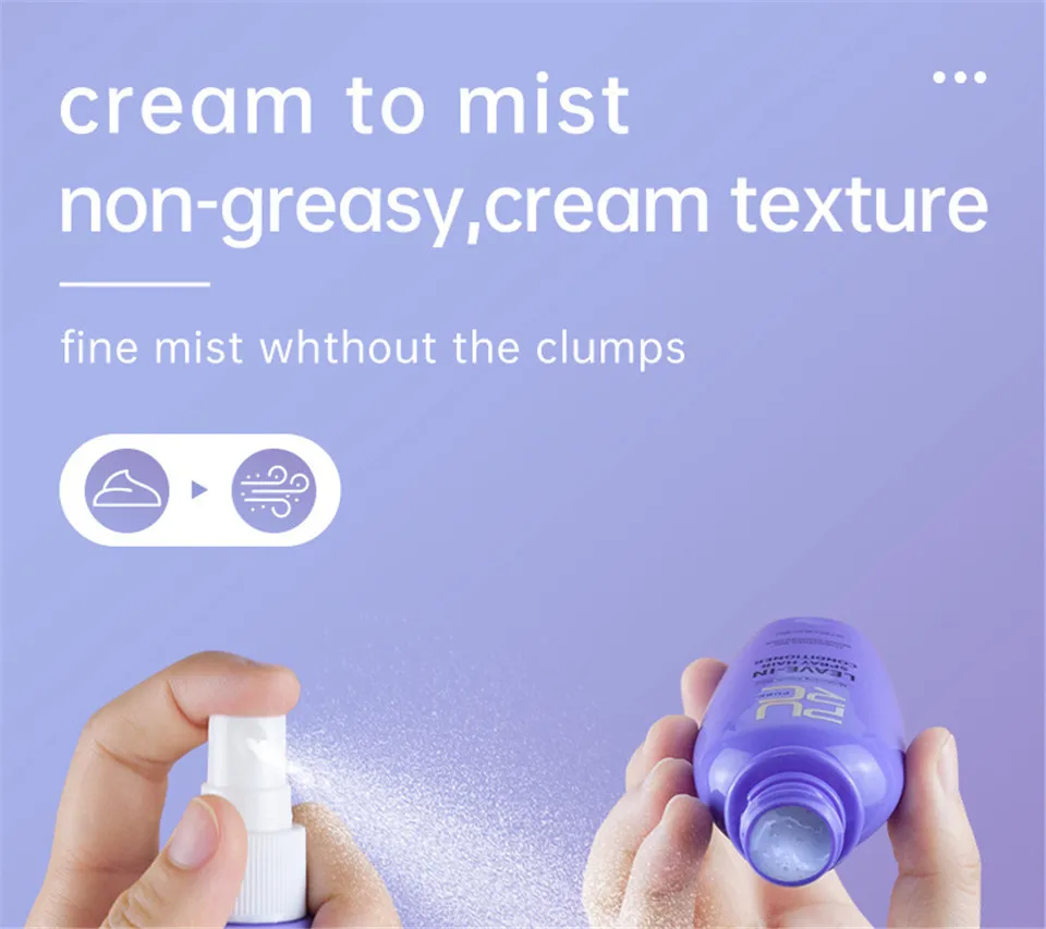 Description Picture 6 of itemLeave-In Spray Hair Conditioner Damaged Hair Repair Dry Damaged Eliminates Frizz Straightening Fluffy Hair Care Product Shampoo