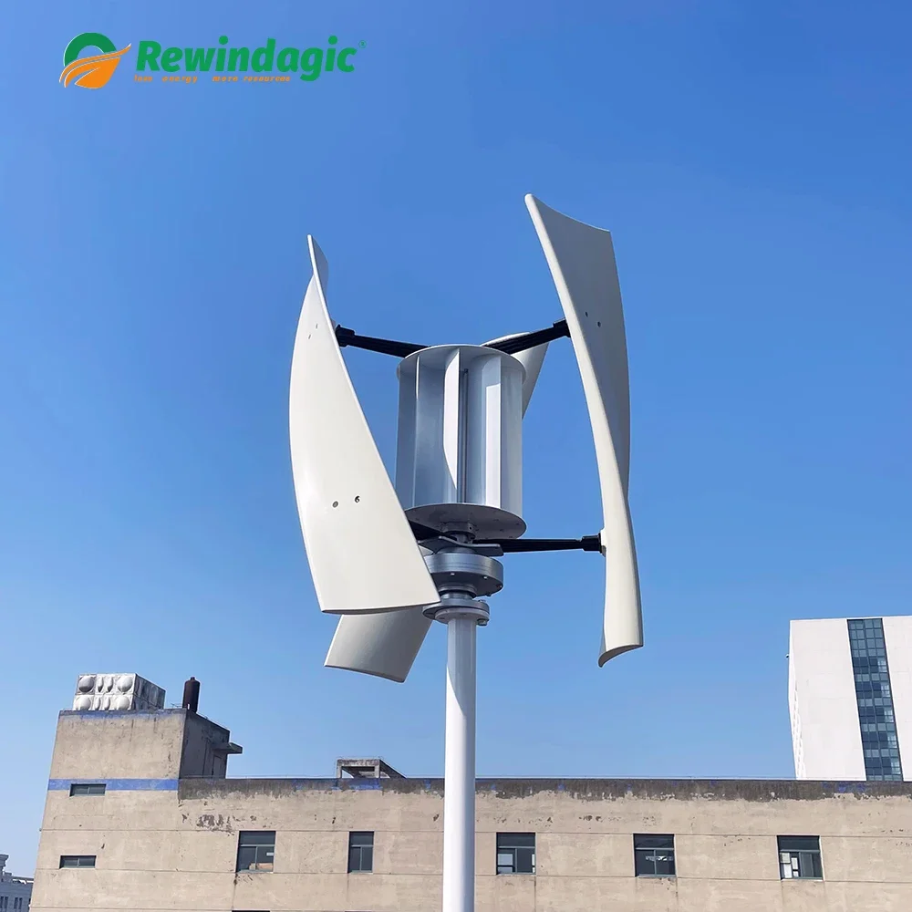 Factory 10000W 12V 24V 48V Vertical Wind Power Turbine Generator Low Noise Windmill For Home Farm With Mppt Charge Controller