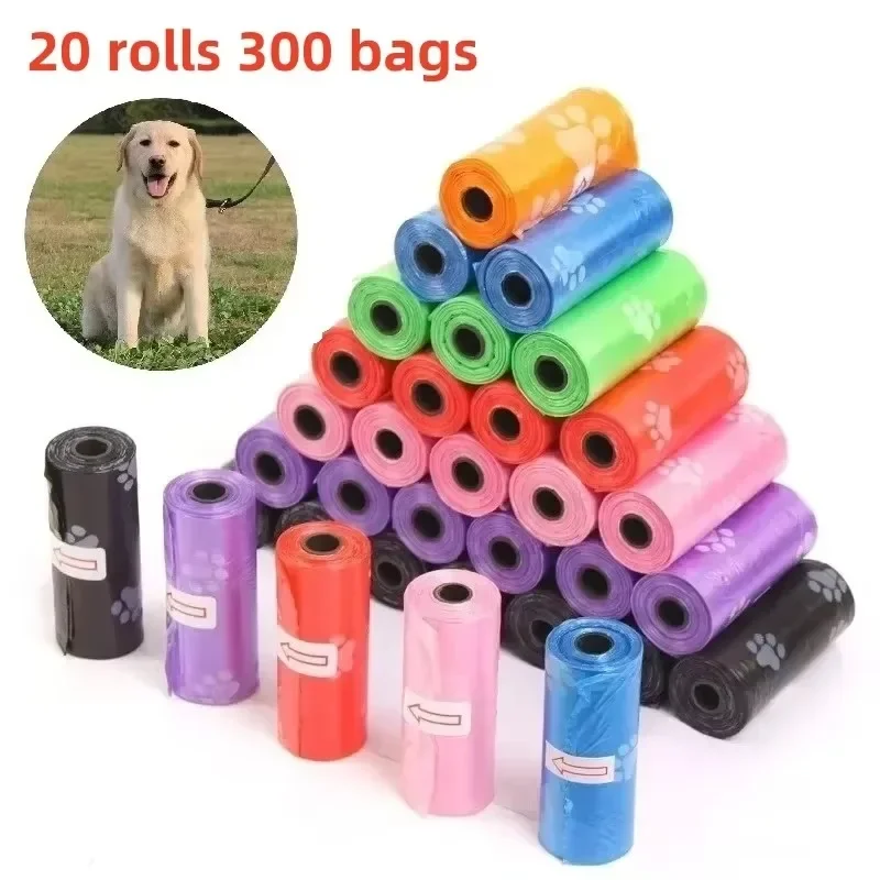 300 Count Dog Poop Bags Rolls,Leakproof Strong Sturdy Poop Bags for Dogs Doggie Cat Pets,Large Dog Waste Trash 8"x12"