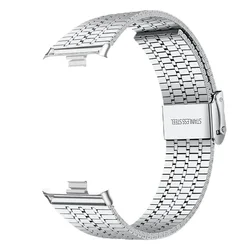 Stainless Steel Strap for Smart Fitness Bands and Watches (Silver)