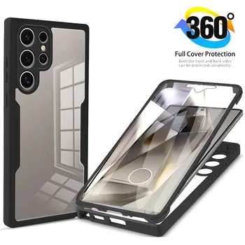360 °   Custodia Protettiva Integrale Trasparente per Samsung Galaxy S26 S25 S24 Ultra S23 S22 S21 Plus - Cover Anteriore e Posteriore