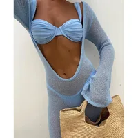 Bikini Three Piece Set 2025 New Split Sexy Swimsuit Resort Beach Long Dress Female Bikini 5