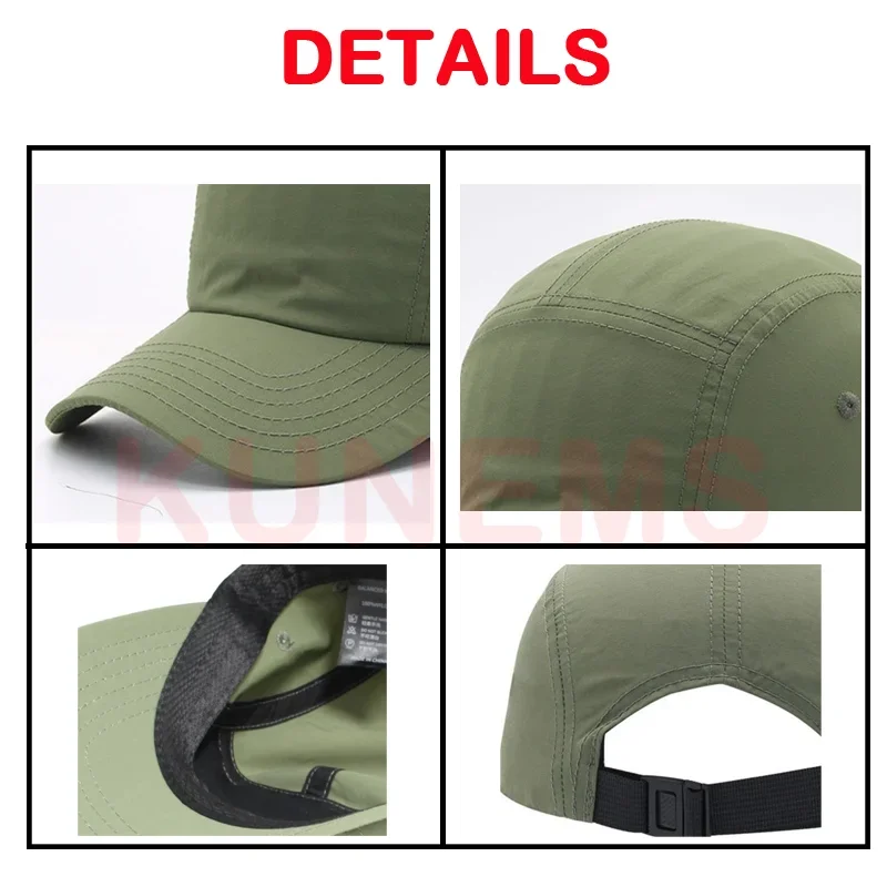 KUNEMS Custom Embroidery Japanese Quick-drying 5-Panel Hat Summer Visor for Men and Women DIY Print Logo Outdoor Hat Wholesale 6