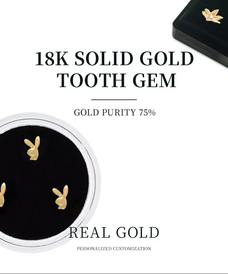 Customizable 18K Gold Tooth Gems 100% Pure Gold Tooth Gems