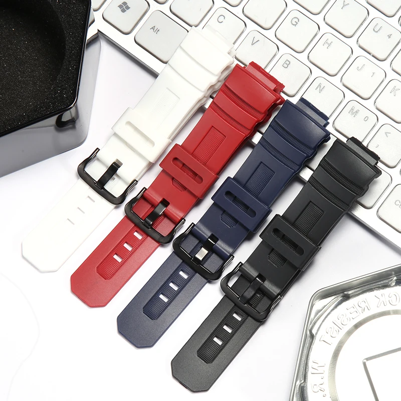 Men's Waterproof Resin Watchband - 16mm Rubber Strap Replacement Accessories