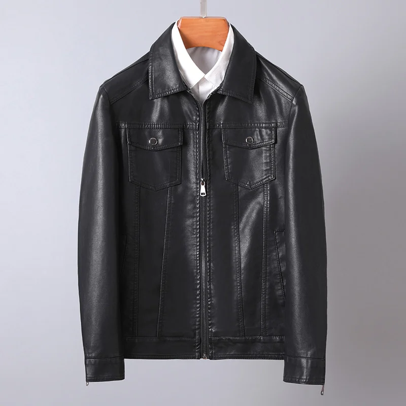 

Leather Jacket Plus Size 5XL Motorcycle Spring Black Mens Coats Faux s Men Clothigng PU Veste Homme Xhl214