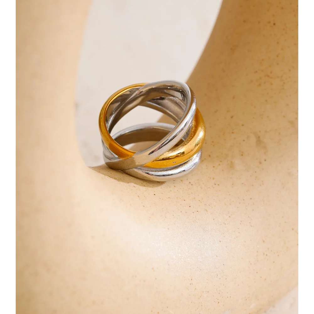Yhpup Womens Stainless Steel Statement Ring