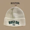 Kids/Adlut Beanies American Retro Wool Knitted Hat Pupolar Letter Boston Casual Street Boy's or Girl Winter Warm Cold Hats Male 6