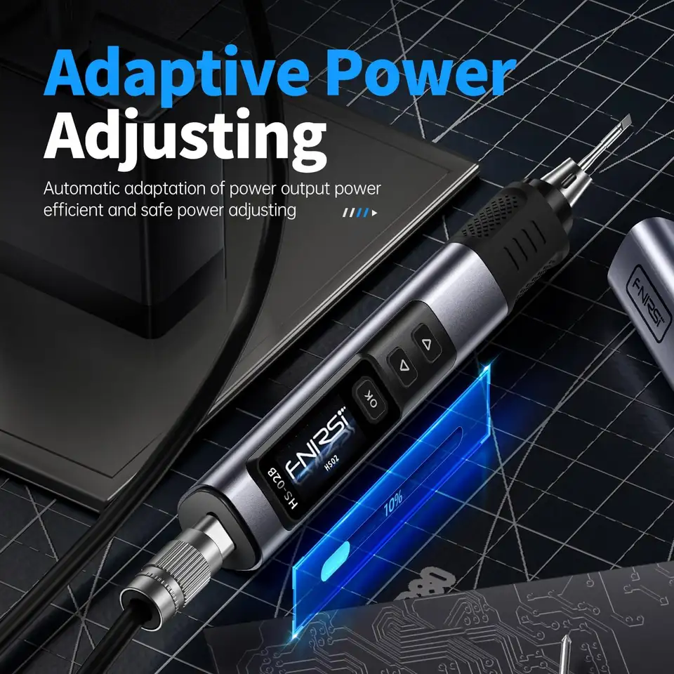 FNIRSI HS-02A Soldering Iron with 6 Tips High-Power 100W Adaptable to Quick Charging PD/QC Protocol,USB-C Smart Soldering Iron image 3