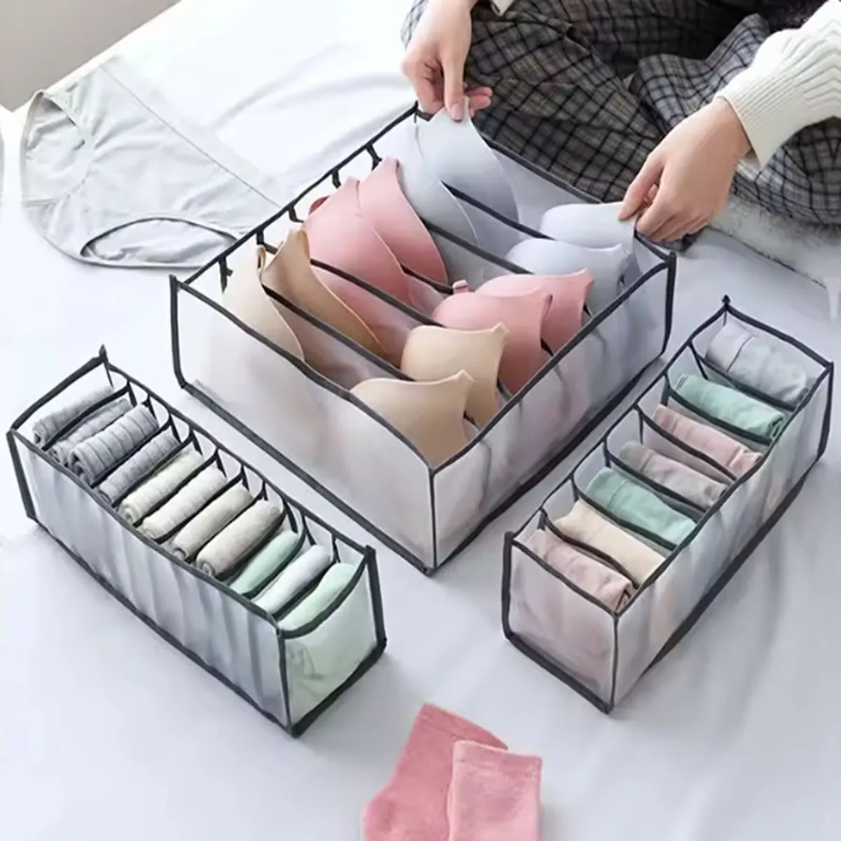 Underwear Bra Socks Panty Storage Boxes Home Organization Drawer Divider Home Dormitory Save Space