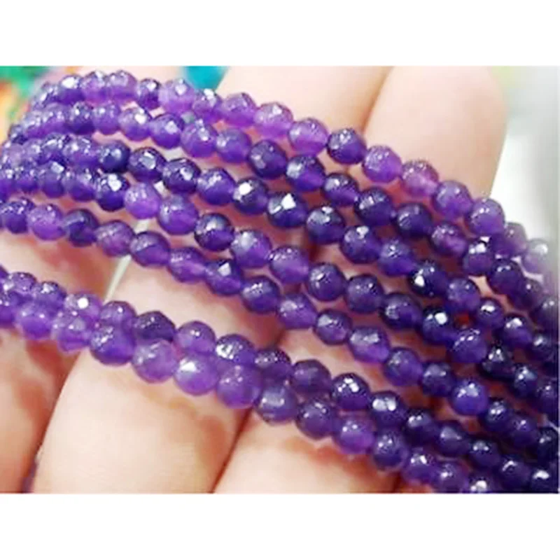 

15 shares 4mm AA Faceted Russican crystal Round Semi-precious stones Loose Beads 15"