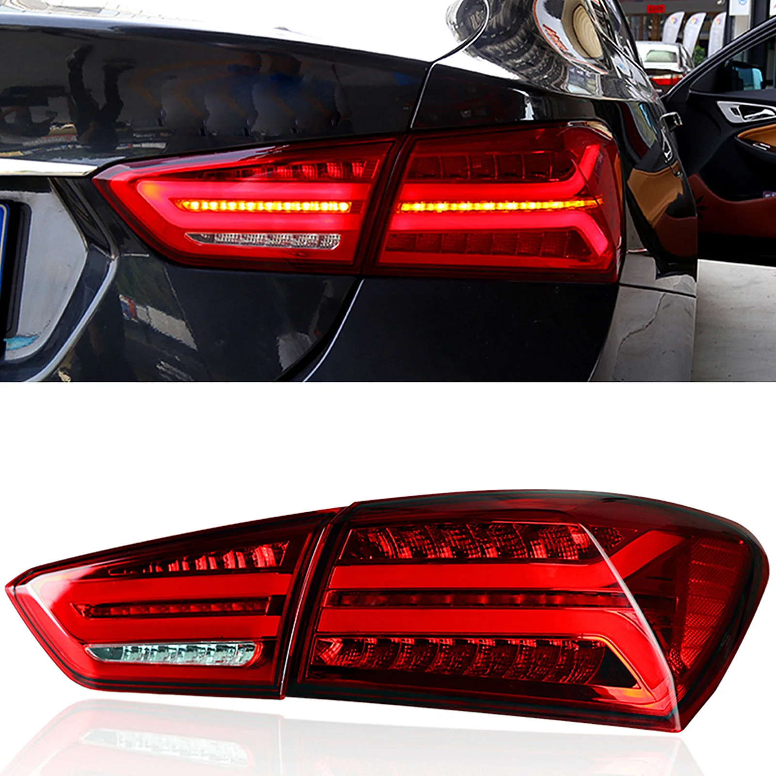 

Pair Car LED Taillight Tail Light Rear Lamp Red For Chevrolet Malibu 2016-2019