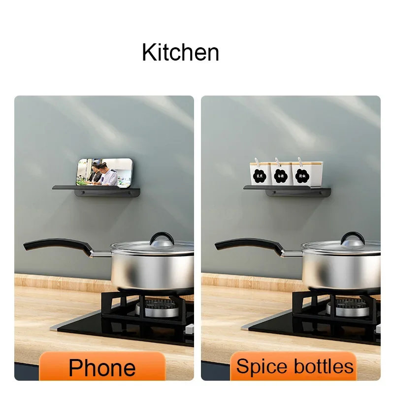 Aluminum Alloy Kitchen Holder Wall Hanging Toilet Paper Roll Holder Toilet Paper Shelf with Tray Bathroom Accessories